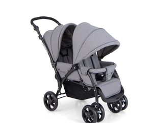 lot 472 image: Costway Double Stroller Foldable Baby Twin Lightweight Travel Stroller Infant Pushchair Grey