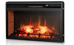 lot 23 image: COSTWAY Electric Fireplace Insert 26-inch Wide, 1400W Recessed and Freestanding Fireplace Heater with Remote Control, 4777 BTU Heat Output, 3-Level Flame, 6H Timer, Overheat Protection