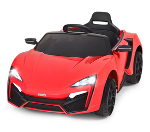 lot 75 image: Costway 12V Kids Ride On Car 2.4G RC Electric Vehicle w Lights MP3 Openable Doors Red