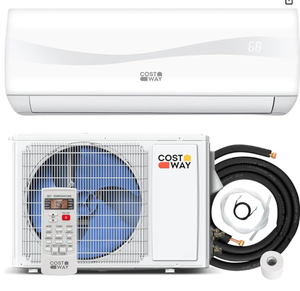 lot 82 image: COSTWAY 18000BTU Mini Split Air Conditioner& Heater, 19 SEER2 208-230V Wall-Mounted Ductless AC Unit Cools Rooms up to 1250 Sq. Ft, Energy Efficient Inverter AC wHeat Pump (Blast Series)