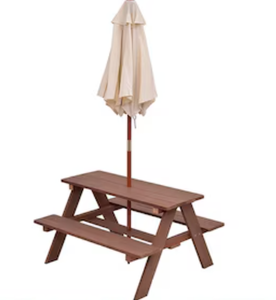 lot 87 image: Clihome 35-in Brown wood Rectangle Picnic Table