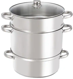 lot 92 image: Giantex 11 Quart Juice Steamer Fruit Vegetables Juicer Steamers wTempered Glass Lid, Hose, Clamp, Loop Handles Stainless Steel Steam Juicer Multipots Kitchen Cookware for Making Juice, Jelly, Pasta