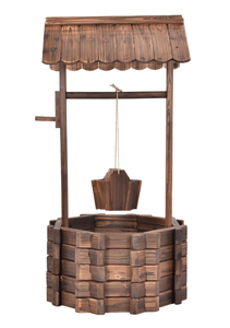 lot 143 image: Total Tactic OP3047 Outdoor Wooden Wishing Well Planter Bucket