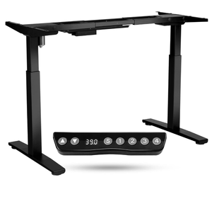 lot 153 image: COSTWAY Electric Stand up Desk Frame, Ergonomic Sit to Stand Desk Frame wAdjustable Height & Width, DIY Workstation Base wMemory Controller for Home Office(Frame Only) (Black)