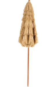 lot 321 image: COSTWAY 1.8m Portable Thatched Tiki Beach Umbrella with Adjustable Tilt