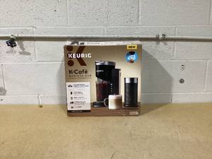 lot 348 image: Keurig K-Caf Barista Bar Single Serve Coffee Maker and Frother, with 3 Brew Sizes, Hot and Cold Coffee Capabilities, 2oz Coffee Shot Button, Black