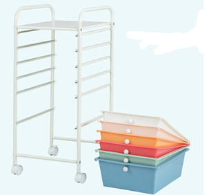lot 246 image: ARLIME 6-Drawer Rolling Storage Cart, Multifunctional Storage Organizer Cart with Wheels, Mobile Utility Cart for Home Office Garage Tools