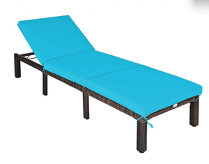 lot 356 image: Outdoor Rattan Chaise Lounge Chairs Adjustable Recliner for Beach, Pool