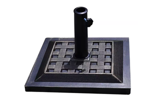 lot 490 image: Boyel Living 17.1 in. Heavy-Duty Square Outdoor Umbrella Base Stand in Black