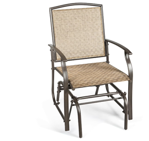 lot 498 image: Costway Patio Swing Single Glider Chair Rocking Seating Steel Frame Garden Furni Brown