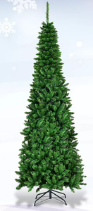 lot 170 image: 7.5 ft. Pre-Lit Hinged Artificial Pencil Christmas Tree with 350 Warm White Lights