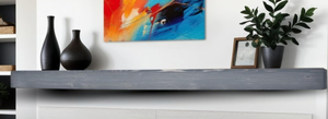 lot 477 image: BoscoMondo Solid Wood Fireplace Mantel Shelf, Floating Mantle for Living Room, Farmhouse Rustic Wood Mantel, Easy Wall Mount with Heavy-Duty Metal Bracket (66, Ash Grey)
