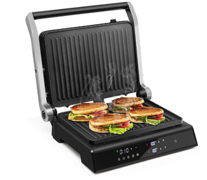 lot 481 image: Costway Electric Panini Press Grill 1200W Sandwich Maker with Independent Temperature Control & Removable Drip Tray