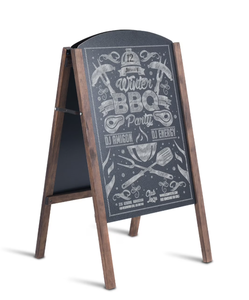 lot 486 image: Costway  Wood A-Frame Chalkboard Menu Sign Board Sidewalk Wedding Signage