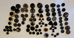 lot 71 image: Beautiful Victorian Black Glass Mourning Button Collection