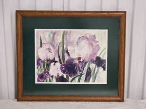 lot 41 image: Breathtaking Fine Art Print - Julie J. Davis - Purple Iris