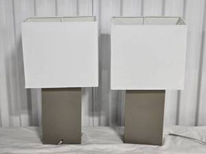 lot 35 image: Modern Textile Base Table Lamp Pair