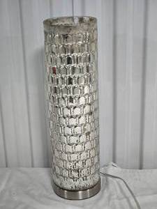 lot 90 image: Stylish Silver Glass Cylinder Vase