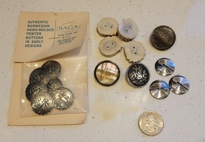 lot 69 image: Traditional Pewter and Antler Nordic Button Collection