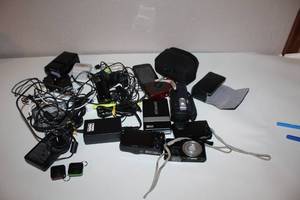 lot 27 image: Mixed Lot of Digital Cameras, Polaroid Printer, Accessories, and Cables