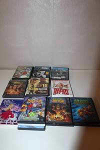 lot 52 image: Lot of 10 Assorted DVDs and Blu-ray Movies Including Scooby-Doo and Spider-Man