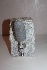 lot 78 image: Handcrafted Stone Drink Dispenser with Stainless Steel Spout