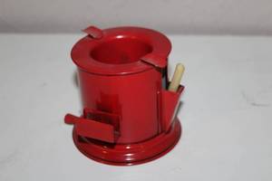 lot 83 image: Vintage Red Metal Desktop Organizer with Compartments