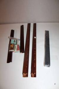 lot 89 image: Wooden Bed Rails with Vintage Matchbook Collection and Hardware