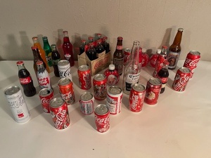 lot 106 image: Collection of Coca-Cola, Soda, and Beer Bottles and Cans - Vintage and Modern