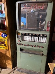 lot A-136 image: Vintage Fresh Candy Vending Machine with Retro Design