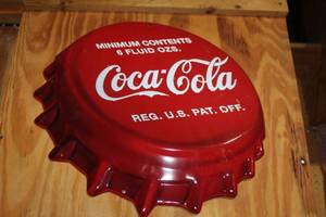 lot 158 image: Vintage Coca-Cola Bottle Cap Wall Sign