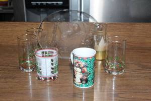 lot 190 image: Holiday Glassware Collection with Santa Plate and Festive Designs