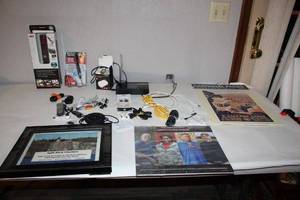 lot 44 image: Mixed Electronics, Posters, and Framed Art Lot with Cables and Accessories