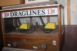 Vintage 10 Cent Draglines Arcade Claw Machine with Dual Yellow Cranes