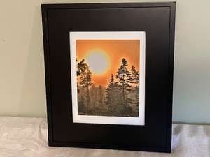 lot 26 image: Framed Nature Artwork with Sunset Scene