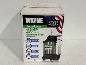 lot 55 image: Wayne Sump Pump 13 HP 4600 Gallons Per Hour