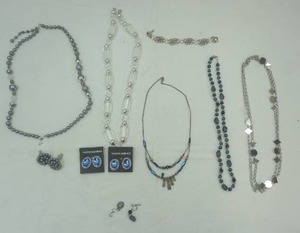 lot 39 image: Fashion Jewelry Lot Blue, Silver, Gray Colors