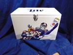 Miller Lite Football themed cooler new with small damaged spot.