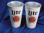 Miller Lite 22oz aluminum cups quantity 2