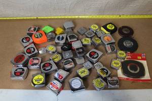 lot 2 image: Collection of 40 Assorted Tape Measures Various Brands and Sizes