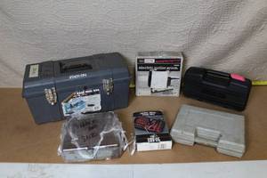 lot 9 image: Assorted Tool Set with Craftsman Electric Nailer, Weller Soldering Gun, and Toolboxes
