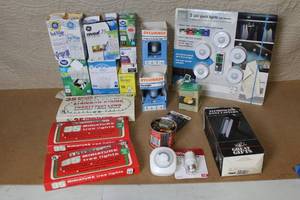 lot 22 image: Large Lot of Home Lighting, Light Bulbs, String Lights, Lanterns, Timers and Controls