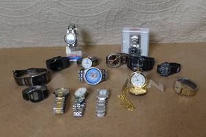 lot 39 image: Collection of 14 Mixed Wristwatches and Pocket Watches Assorted Brands