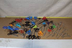 lot 56 image: Lot of Assorted Scissors and Shears - Mixed Sizes and Styles