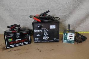 lot 60 image: Lot of 3 Battery Chargers - Sears and Sport-N-Fun Models