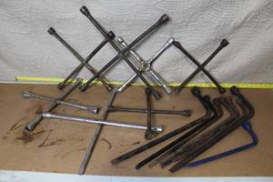 lot 67 image: Collection of T-Handle and Lug Wrenches Assorted Sizes