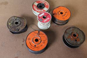 lot 84 image: Collection of Mechanics Wire Spools Assorted Brands and Gauges