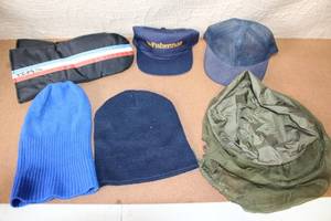 lot 133 image: Outdoor Hat and Glove Set with Mesh Cap, Knit Beanies, Fishing Cap, Mittens, and Bug Net