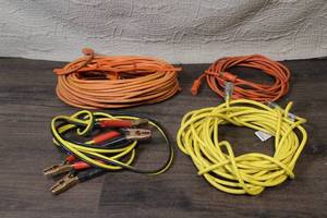 lot 148 image: Lot of Extension Cords and Jumper Cables