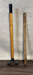 lot 165 image: Sledgehammer with Wooden Handle and Extra Replacement Handle